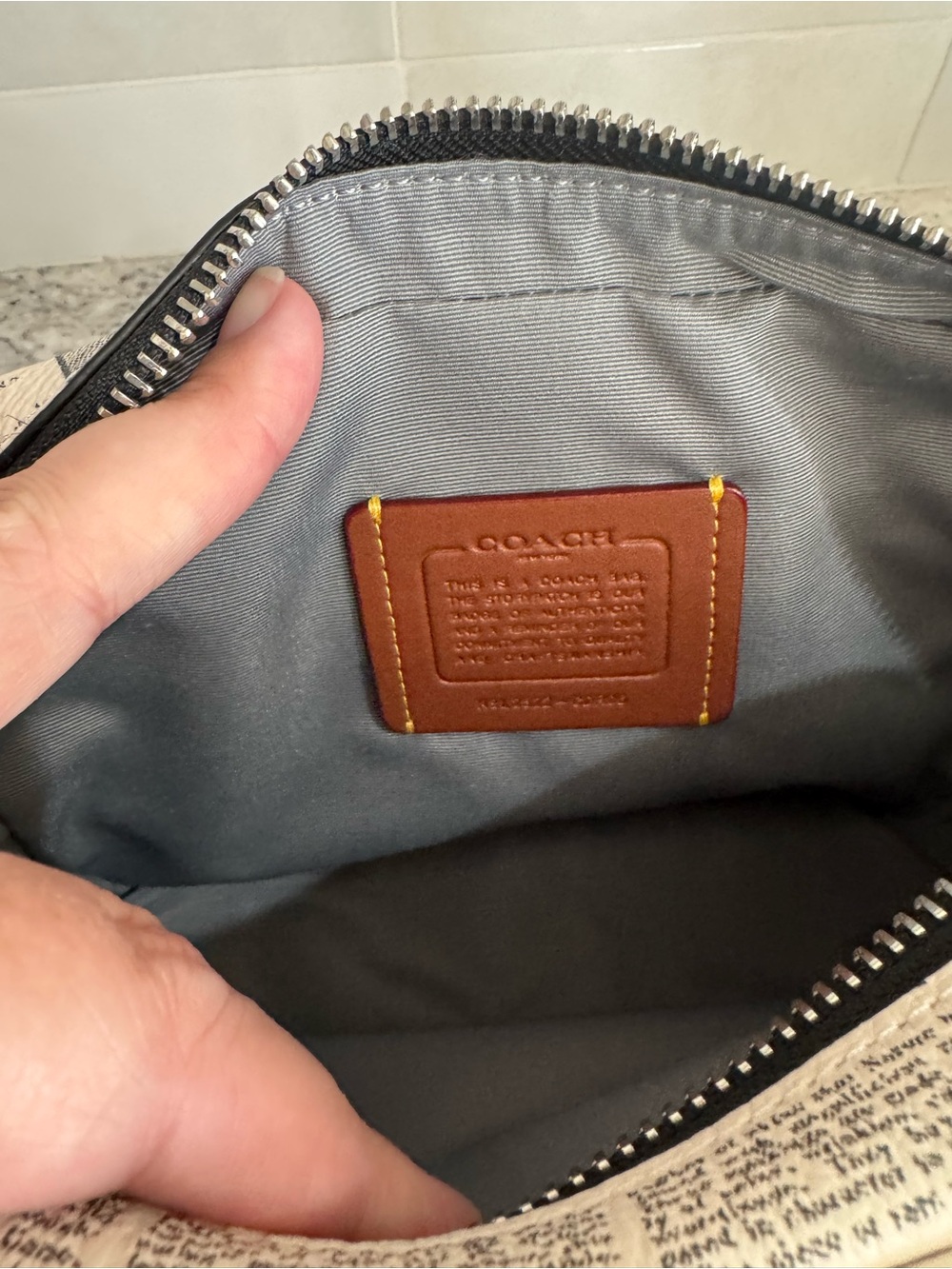 Coach Finlay Newspaper Print Crossbody Bag Double Zip - Picture 5 of 8
